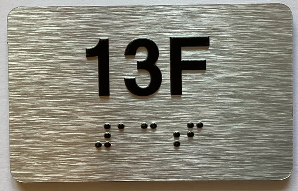 Apartment Number sign unit 13F Ada