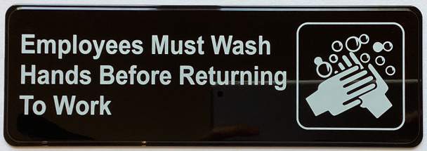 Employee Must wash Hands Before Returning to Work Restaurant Sign