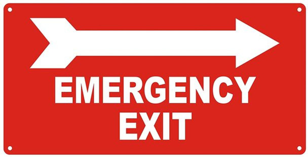 EMERGENCY EXIT WITH ARROW RIGHT