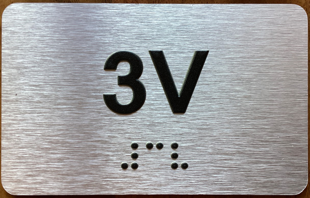 Apartment Number 3V Sign