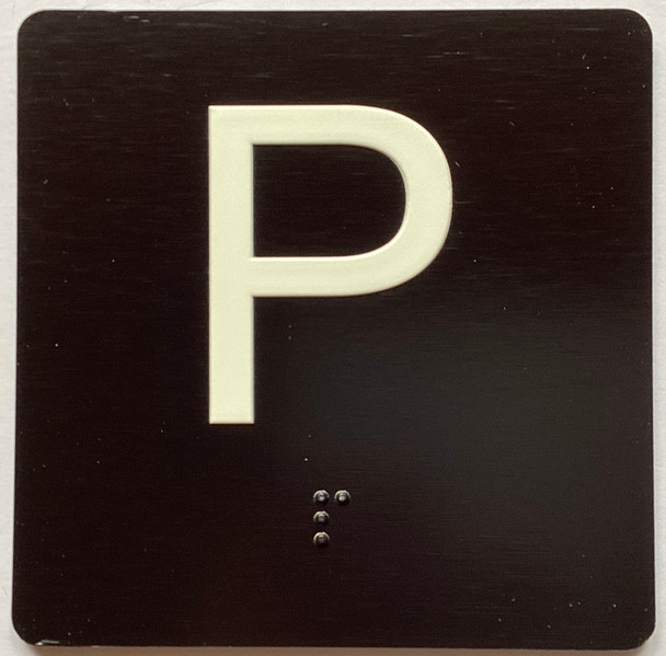 P Sign with Raised Letters Sign