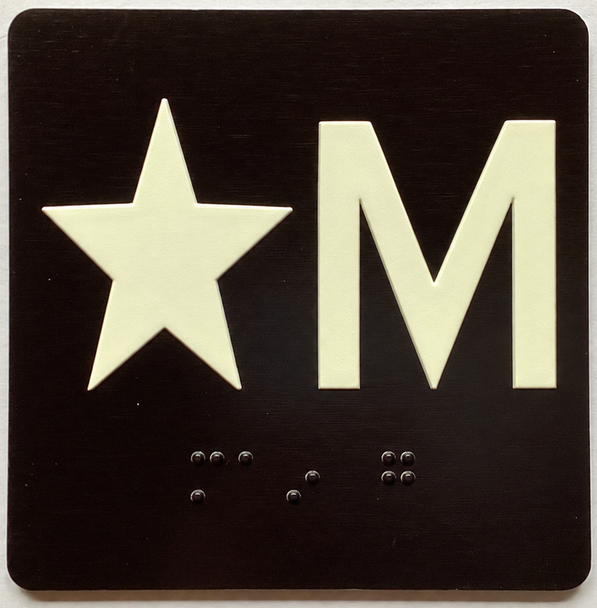Star M Sign with Raised Letters Sign