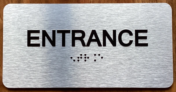 Entrance With Sign with Raised Letters Sign