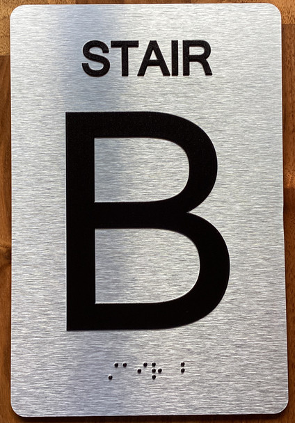 Stair B sign With Sign with Raised Letters Sign