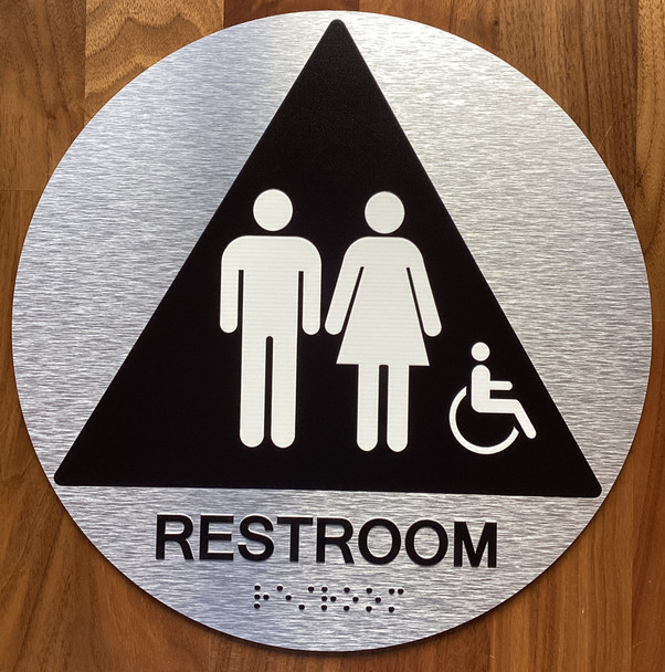 Restroom Accessible With Sign with Raised Letters Sign