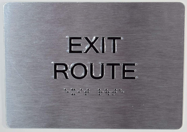 Exit Route   Braille  with Raised Tactile Graphics and Letters