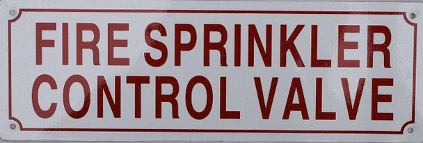 FIRE Sprinkler Control Valve  Sign FIRE Sprinkler Control Valve  Sign