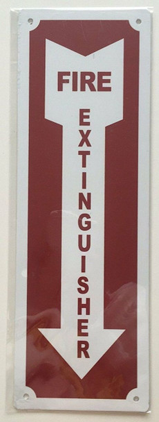 Fire Extinguisher with Arrow Down Fire and Safety