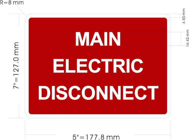 MAIN ELECTRIC DISCONNECT Decal/STICKER MAIN ELECTRIC DISCONNECT Decal/STICKER
