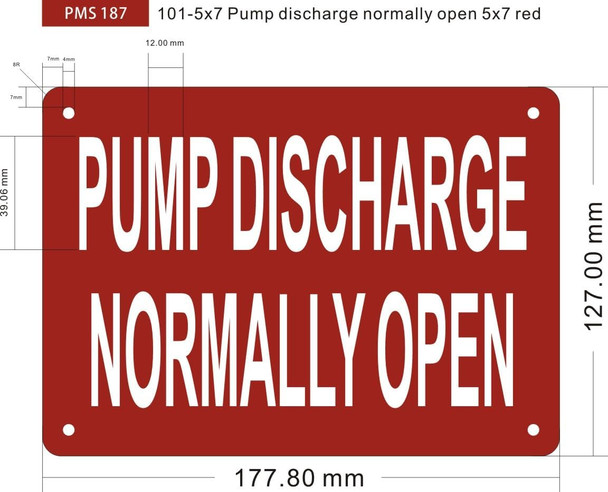 Pump discharge normally open Sign Pump discharge normally open Sign