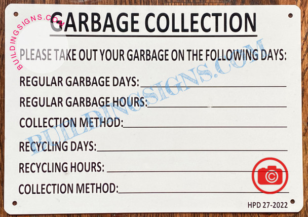 GARBAGE COLLECTION  WHITE