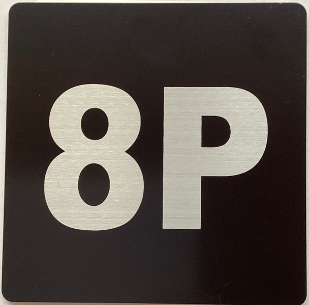 Apartment number 8P sign