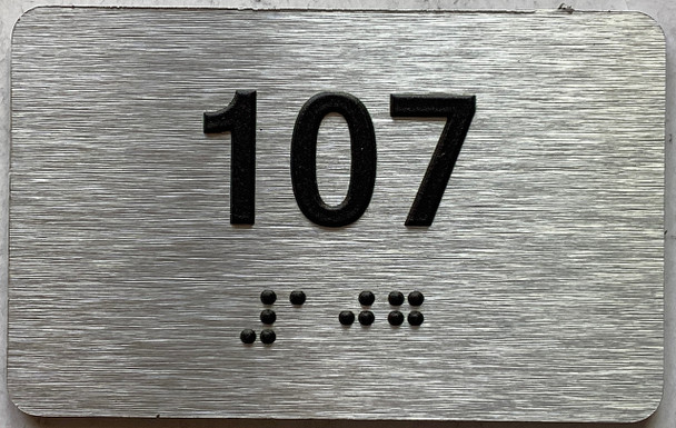 ADA APARTMENT NUMBER 107 SIGN