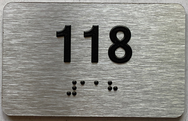 ADA APARTMENT NUMBER 118 SIGN