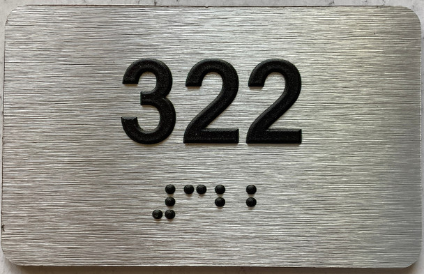 ADA APARTMENT NUMBER 322 SIGN