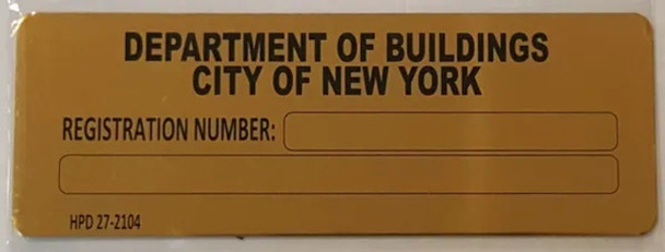 HPD-Building Registration Number HPD-Building Registration Number