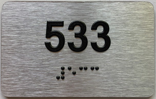 ADA APARTMENT NUMBER 533 SIGN