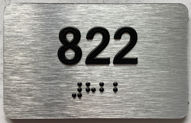 ADA APARTMENT NUMBER 822 SIGN