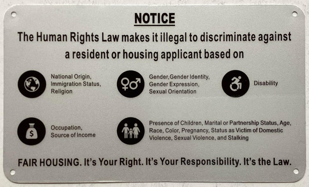 NYC NOTICE ANTI DISCRIMINATE AGAINST RESIDENT OR HOUSING APPPLICANT