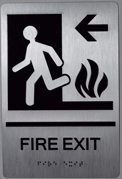 ADA FIRE EXIT LEFT ARROW SIGN ADA FIRE EXIT LEFT ARROW SIGN