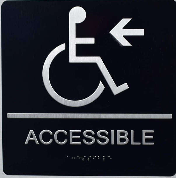 ADA ACCESSIBLE LEFT BRAILLE SIGN