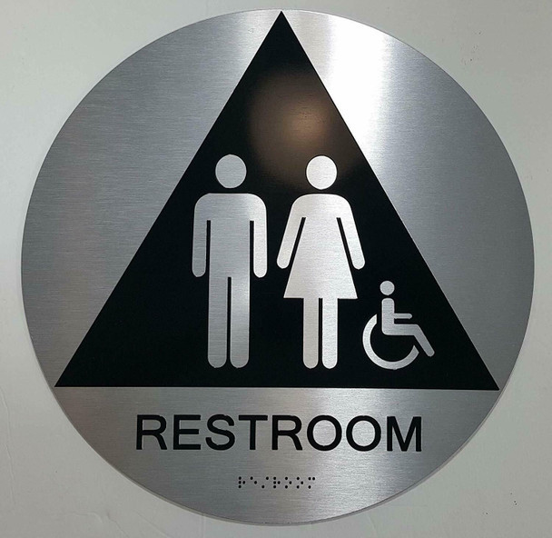 ADA CA UNISEX RESTROOM ACCESSIBLE SIGN