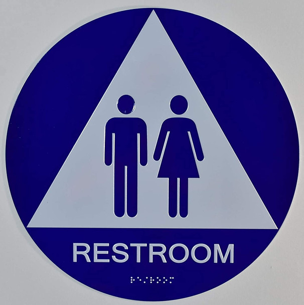 ADA UNISEX RESTROOM CA 128-(ALUMINIUM, BLUE,SIZE Q12) SIGN