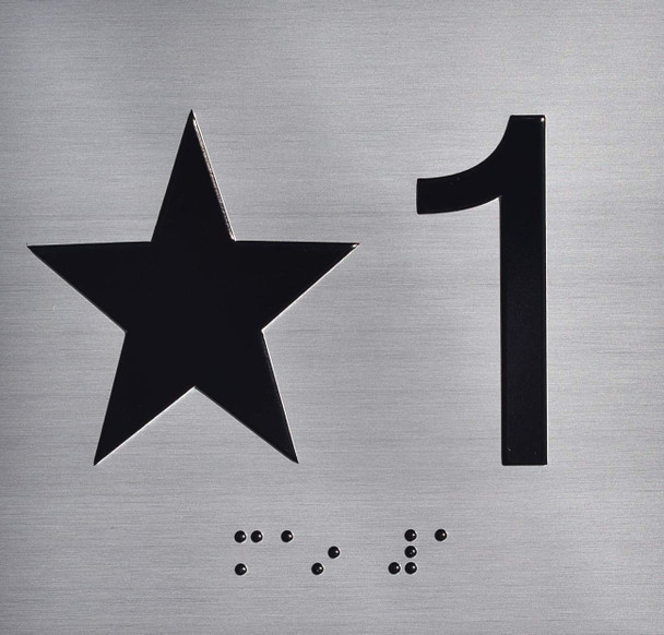 ADA STAR 1 (STAR 1ST) ELEVATOR JAMB PLATE SIGN