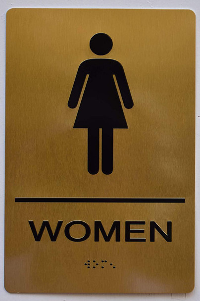 ADA WOMEN RESTROOM GOLD SIGN ADA WOMEN RESTROOM GOLD SIGN