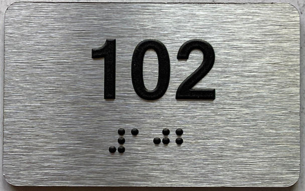 ADA APARTMENT NUMBER 102 SIGN ADA APARTMENT NUMBER 102 SIGN