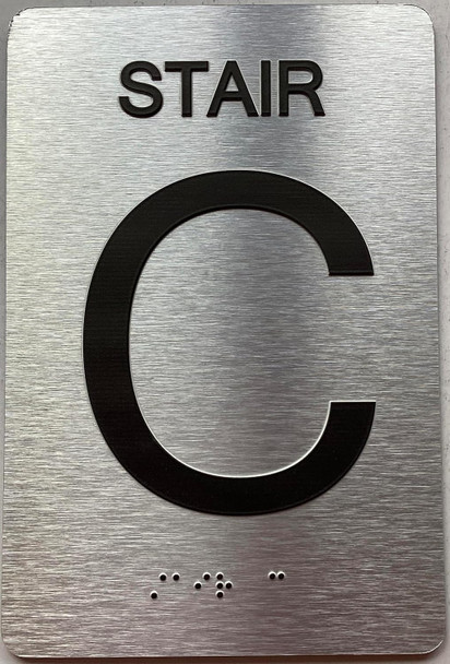 ADA FLOOR NUMBER (STAIR C) SIGN