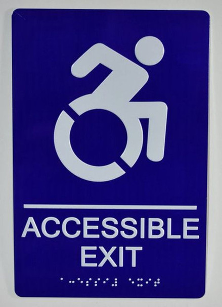 ACCESSIBLE EXIT-Tactile Braille with Raised Tactile Graphics and Letters