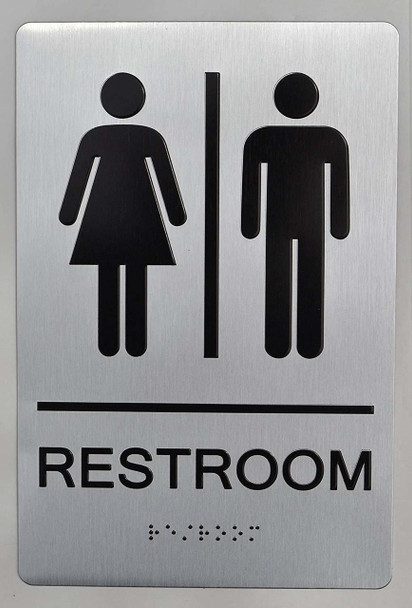 UNISEX RESTROOM - Braille with Raised Tactile Graphics and Letters UNISEX RESTROOM - Braille with Raised Tactile Graphics and Letters