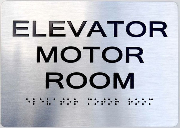 Elevator Motor Room -Braille with Raised Tactile Graphics and Letters
