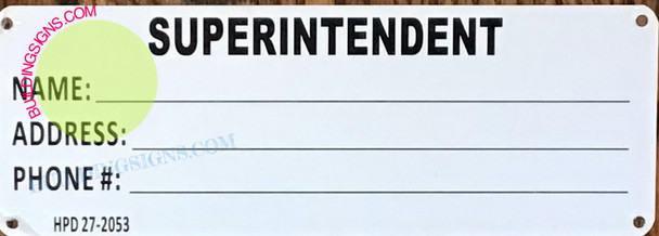 SUPERINTENDENT SUPERINTENDENT