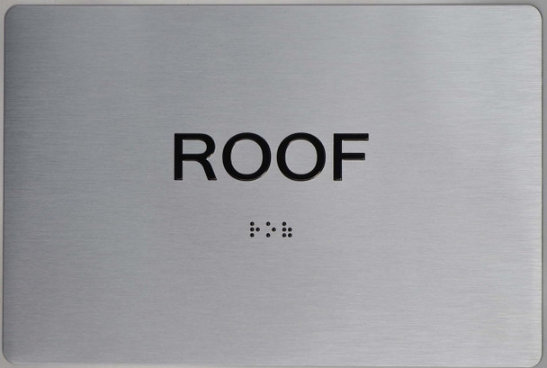 FLOOR NUMBER  Tactile Graphics Grade 2 Braille Text with raised letters aluminum, Safety  for Office, school Hospital, brush SILVER