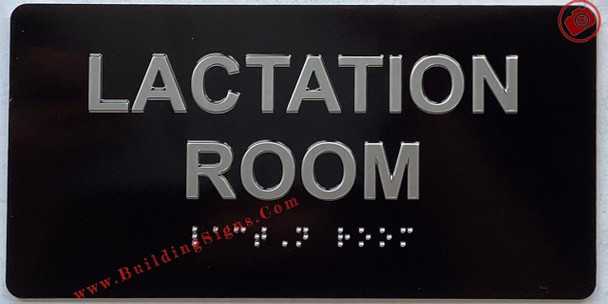 LACTATION ROOM  Raised letters & Grade 2 Braille - Includes Red Adhesive pad for Easy Installation