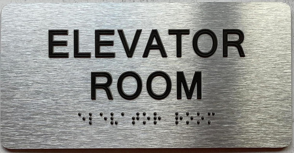 ELEVATOR ROOM  with Raised letters/Image & Grade 2 Braille - Includes Red Adhesive pad for Easy Installation ELEVATOR ROOM  with Raised letters/Image & Grade 2 Braille - Includes Red Adhesive pad for Easy Installation