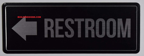 Restroom Left Arrow Sign Restroom Left Arrow Sign