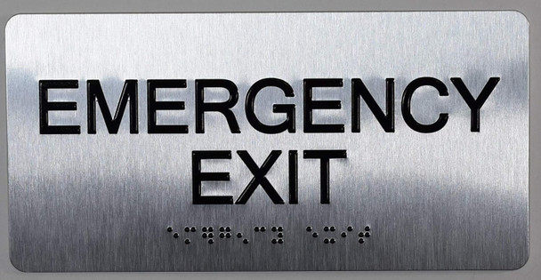 Emergency EXIT Sign-Tactile Signs  Silver-Tactile Touch Braille Sign-Tactile Signs