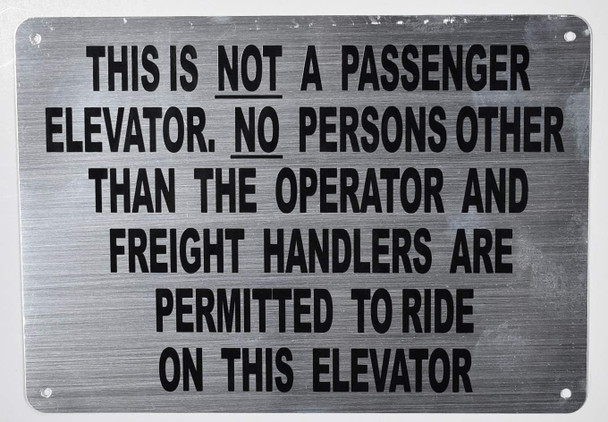 Freight Elevator Sign Freight Elevator Sign