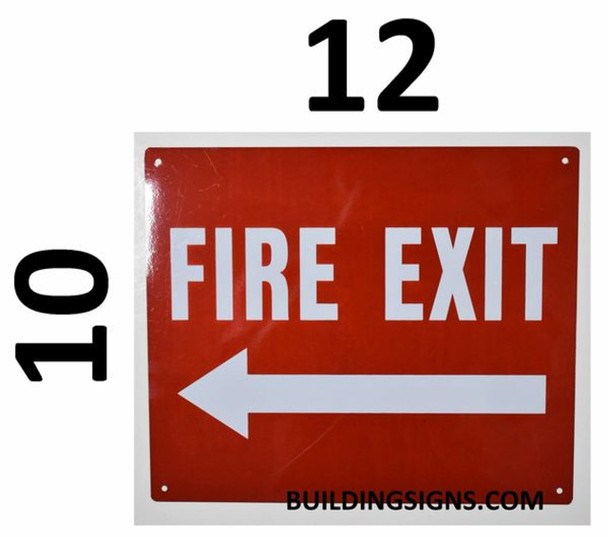 FIRE EXIT Arrow Left  Safety Sign FIRE EXIT Arrow Left  Safety Sign