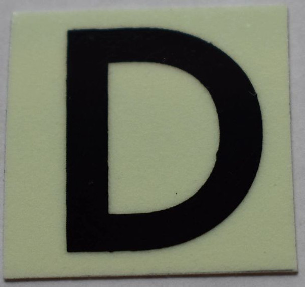 PHOTOLUMINESCENT DOOR NUMBER D SIGN PHOTOLUMINESCENT DOOR NUMBER D SIGN