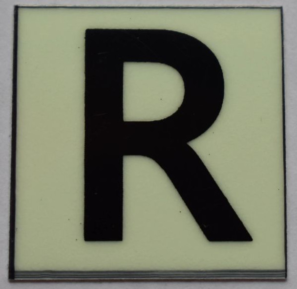 PHOTOLUMINESCENT DOOR NUMBER R SIGN PHOTOLUMINESCENT DOOR NUMBER R SIGN