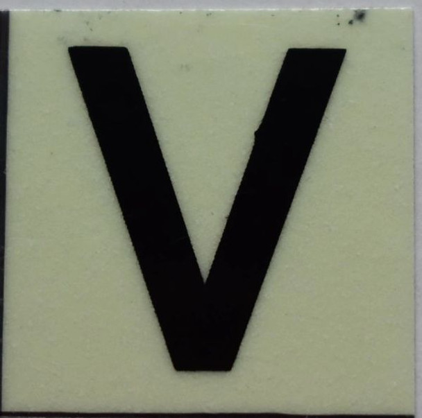 PHOTOLUMINESCENT DOOR NUMBER V SIGN PHOTOLUMINESCENT DOOR NUMBER V SIGN