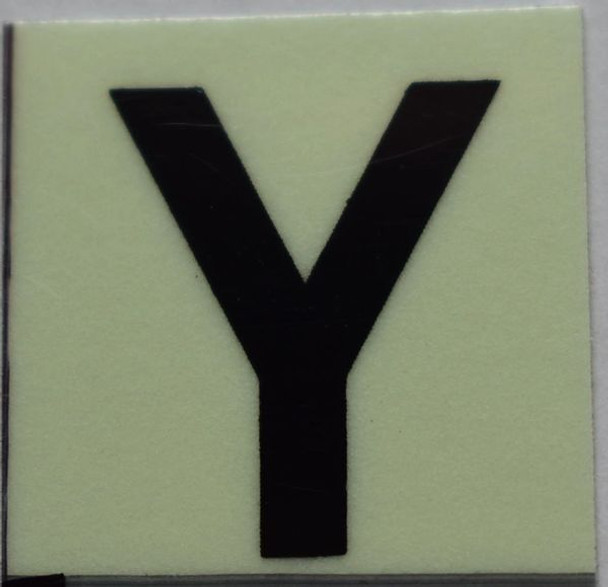 PHOTOLUMINESCENT DOOR NUMBER Y SIGN PHOTOLUMINESCENT DOOR NUMBER Y SIGN