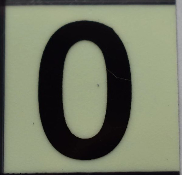 PHOTOLUMINESCENT DOOR NUMBER 0 SIGN PHOTOLUMINESCENT DOOR NUMBER 0 SIGN