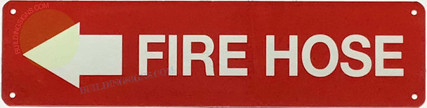 FIRE HOSE LEFT ARROW SIGN, Fire Safety Sign FIRE HOSE LEFT ARROW SIGN, Fire Safety Sign