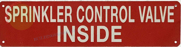 SPRINKLER SHUT-OFF VALVE INSIDE SIGN, Fire Safety Sign SPRINKLER SHUT-OFF VALVE INSIDE SIGN, Fire Safety Sign