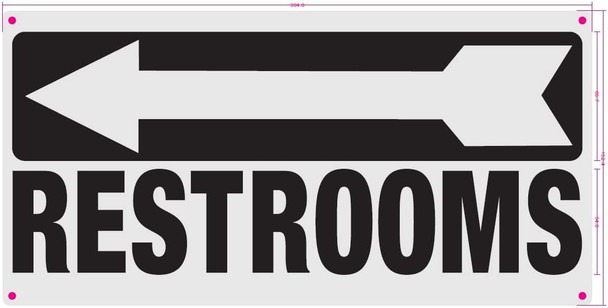 RESTROOM SIGN LEFT ARROW SIGN RESTROOM SIGN LEFT ARROW SIGN
